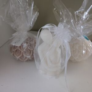 Elegant White Lotus wedding Set Unscented Candles Wedding Gift